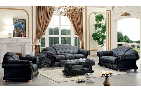 black leather set